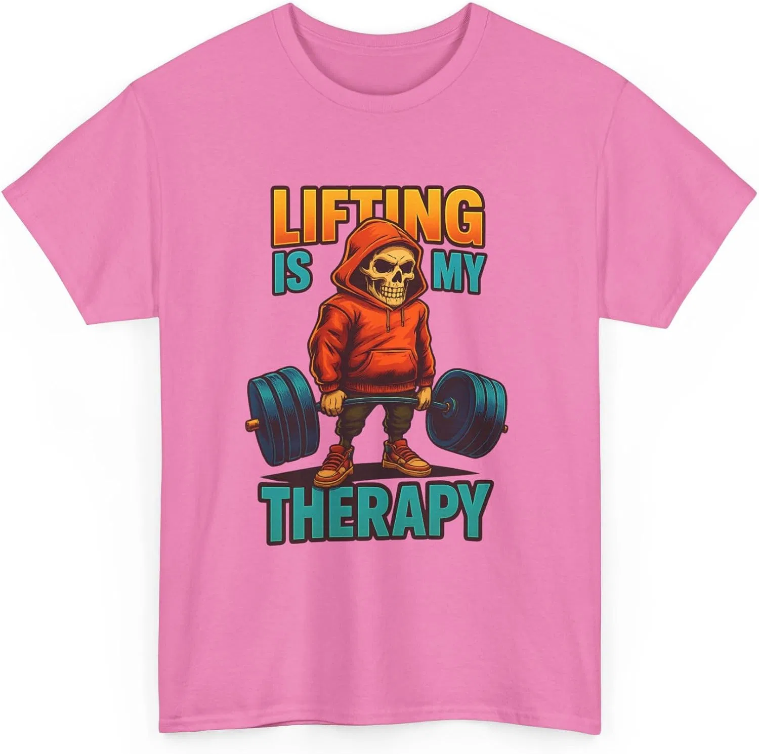 Футболка с принтом Lifting Is My Therapy Unisex, Azalea — фото 2