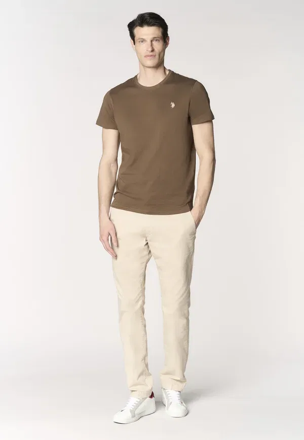 Брюки хлопковые Chinos U.S. Polo Assn., beige, бежевый — фото 2