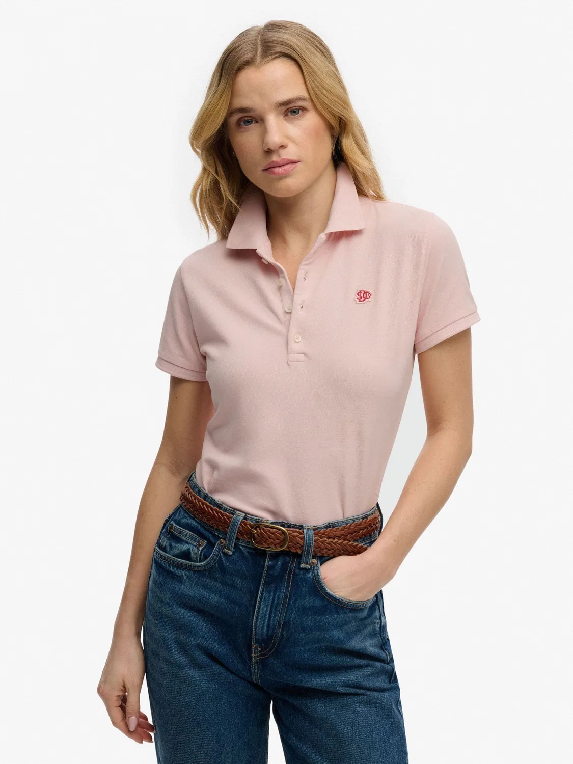 Поло Superdry Heritage Slim Fit, розовый