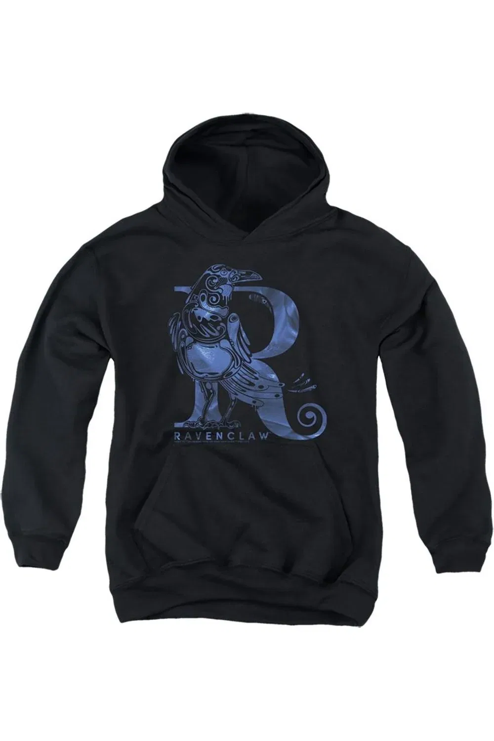 Детское худи с капюшоном Harry Potter Ravenclaw R Logo Gildan, черный