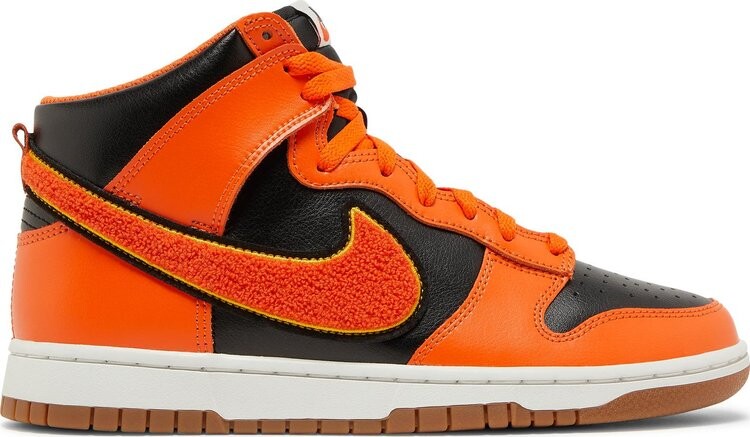 

Кроссовки Nike Dunk High 'Chenille Swoosh - Safety Orange', черный, Черный;красный, Кроссовки Nike Dunk High 'Chenille Swoosh - Safety Orange', черный