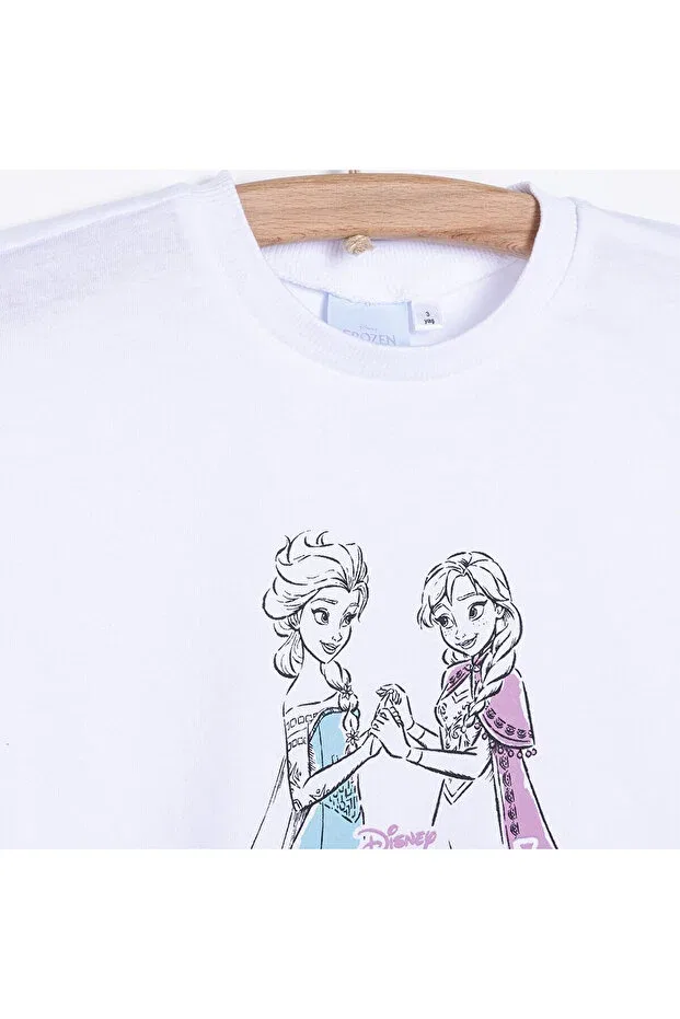 Детская футболка для девочек с принтом Frozen Disney, White — фото 3
