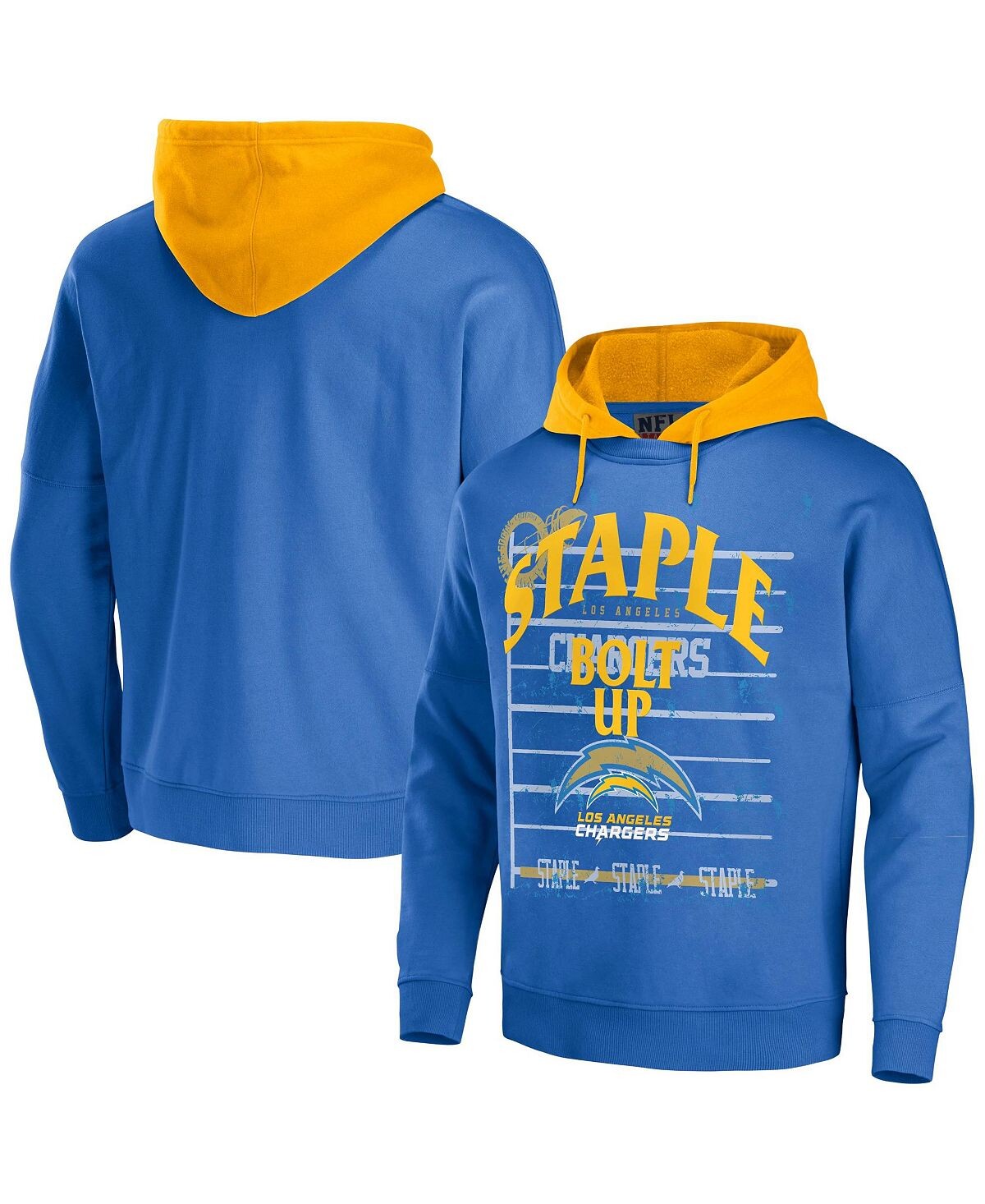 

Мужская футболка nfl x staple blue los angeles chargers oversized gridiron vintage-like wash pullover hoodie NFL Properties, синий