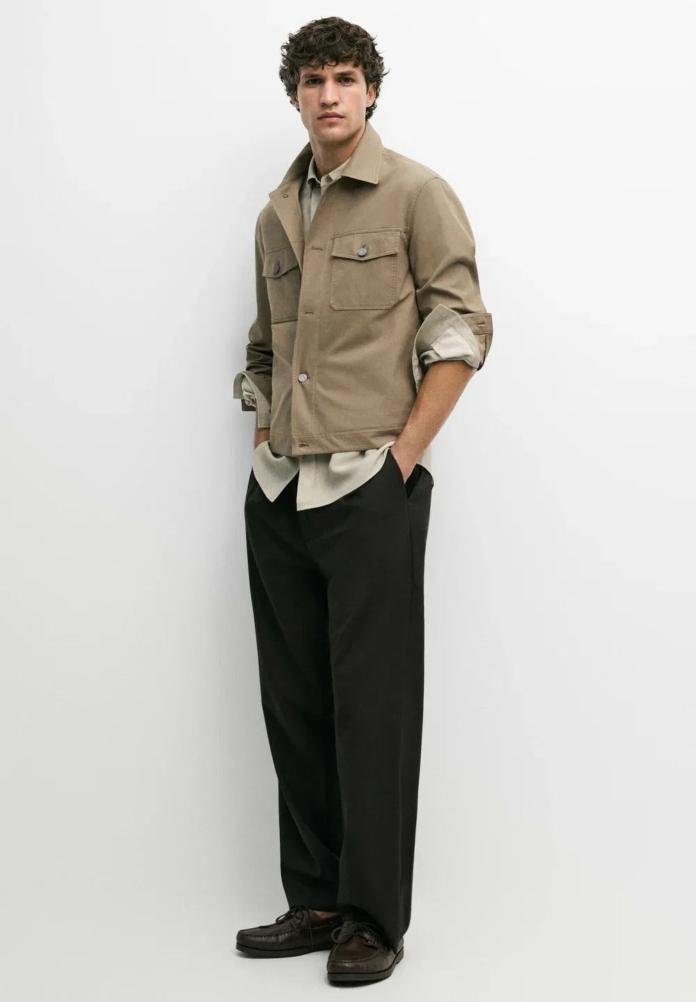 Куртка-Тракер с двумя карманами - летняя куртка Massimo Dutti, Ochre — фото 2
