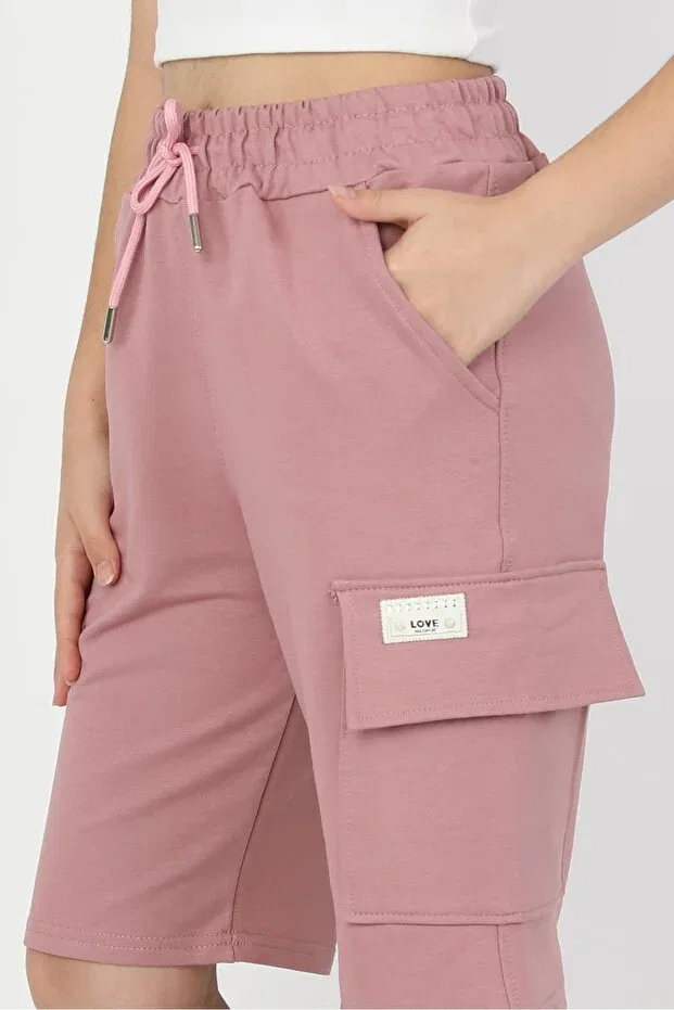 Детские шорты для девочек хлопковые с карманами Sportswear Asyakids Club, Salmon — фото 3