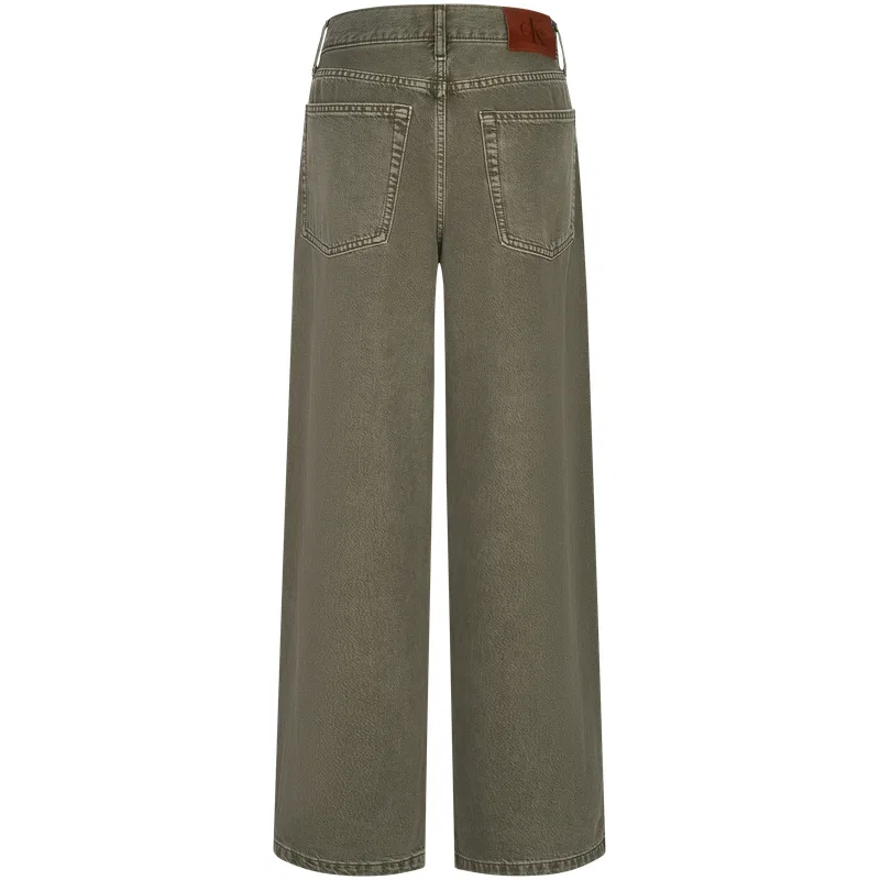 Женские брюки с широкой штаниной Grass Gray Green Calvin Klein, 4AW-Grass Gray Green — фото 3