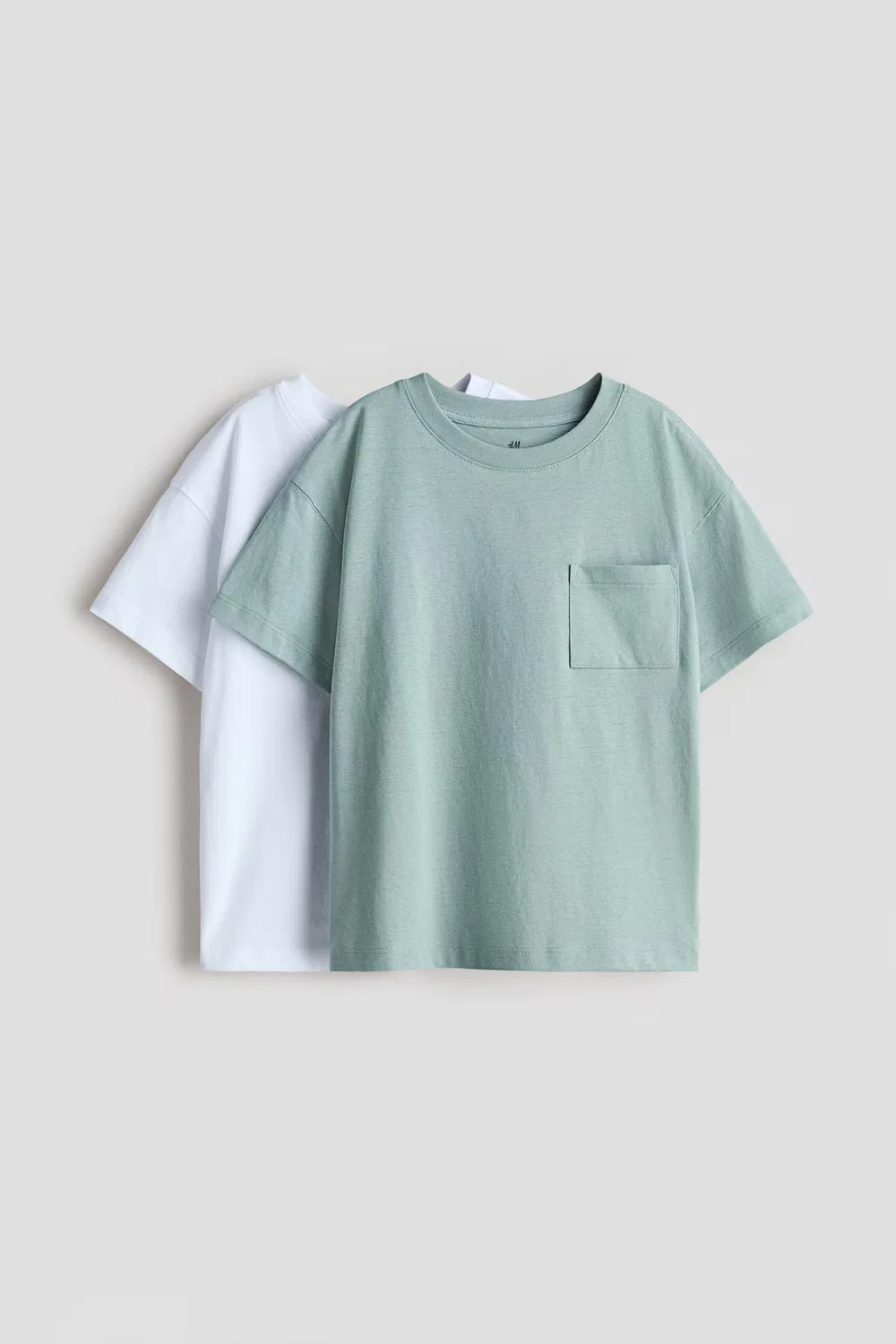 Комплект из 2 футболок с карманом H&M, Helles Matttürkis