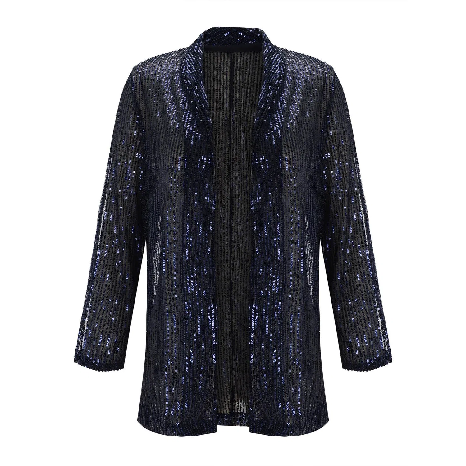 Женский жакет с пайетками Sequin Jackets for Women UK Jackets Women Spring Sparkling Elegant Jacket Cardigan Lightweight Casual Slim Fit Coat Outerwear Fashion Festival Dress Elegant Bodycon Coats A, Marina Militare — фото 3