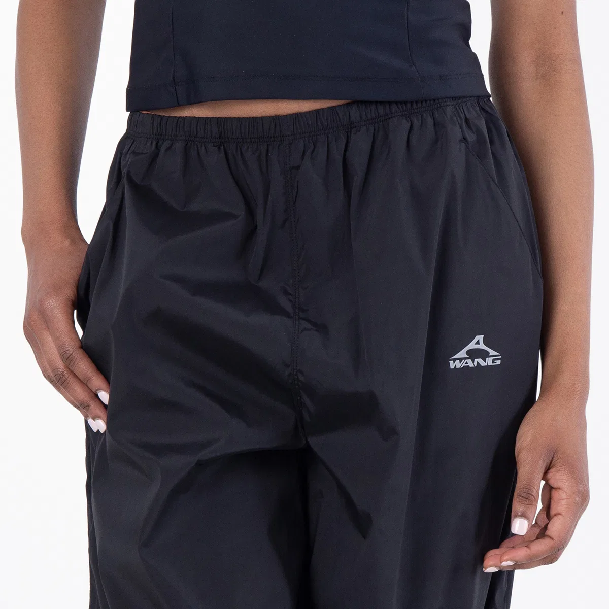Брюки из рипстопа с эластичным поясом Black Warm Up Pants Alexander Wang, Black — фото 2