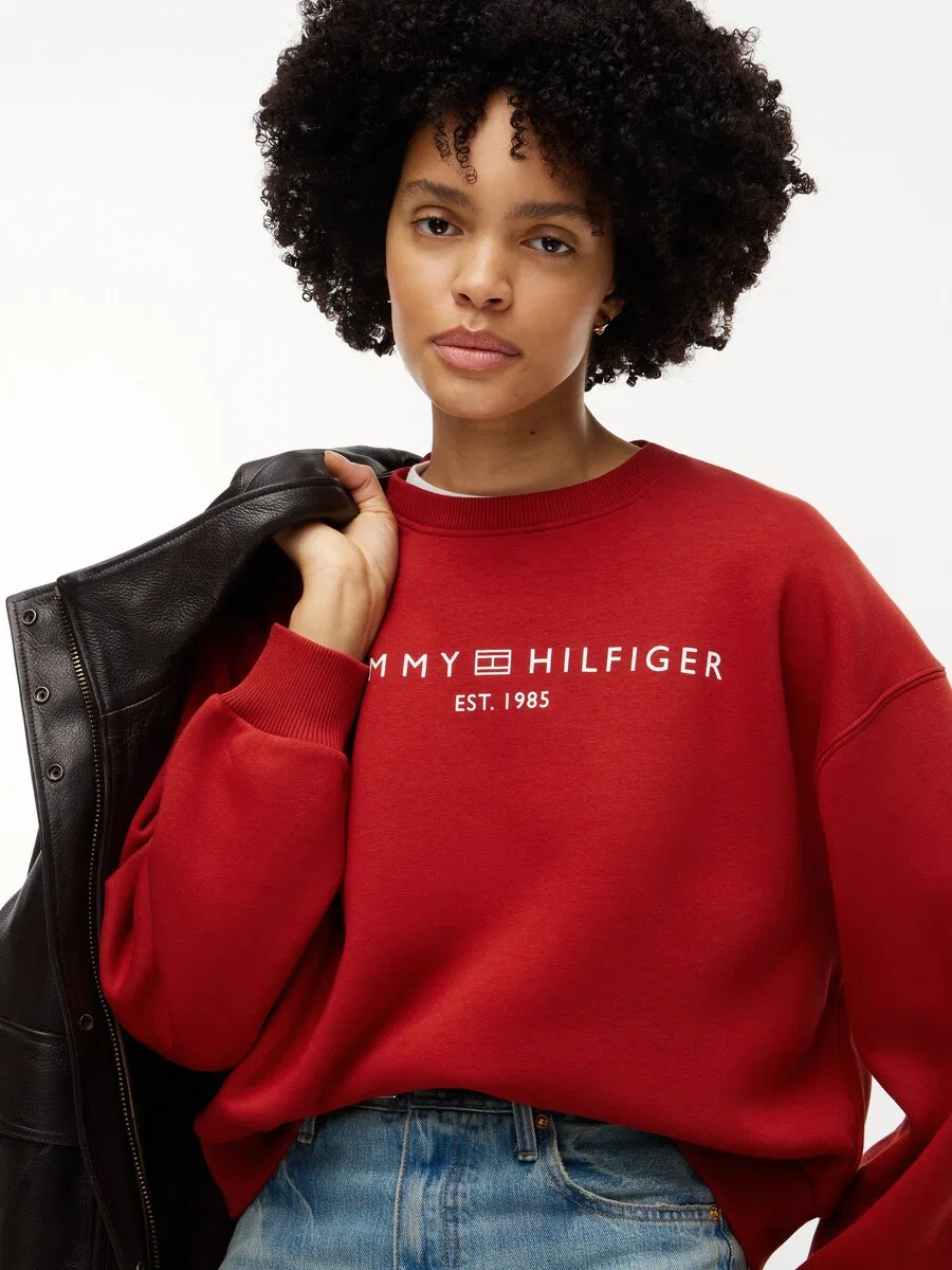 Толстовка TOMMY HILFIGER красного цвета — фото 3