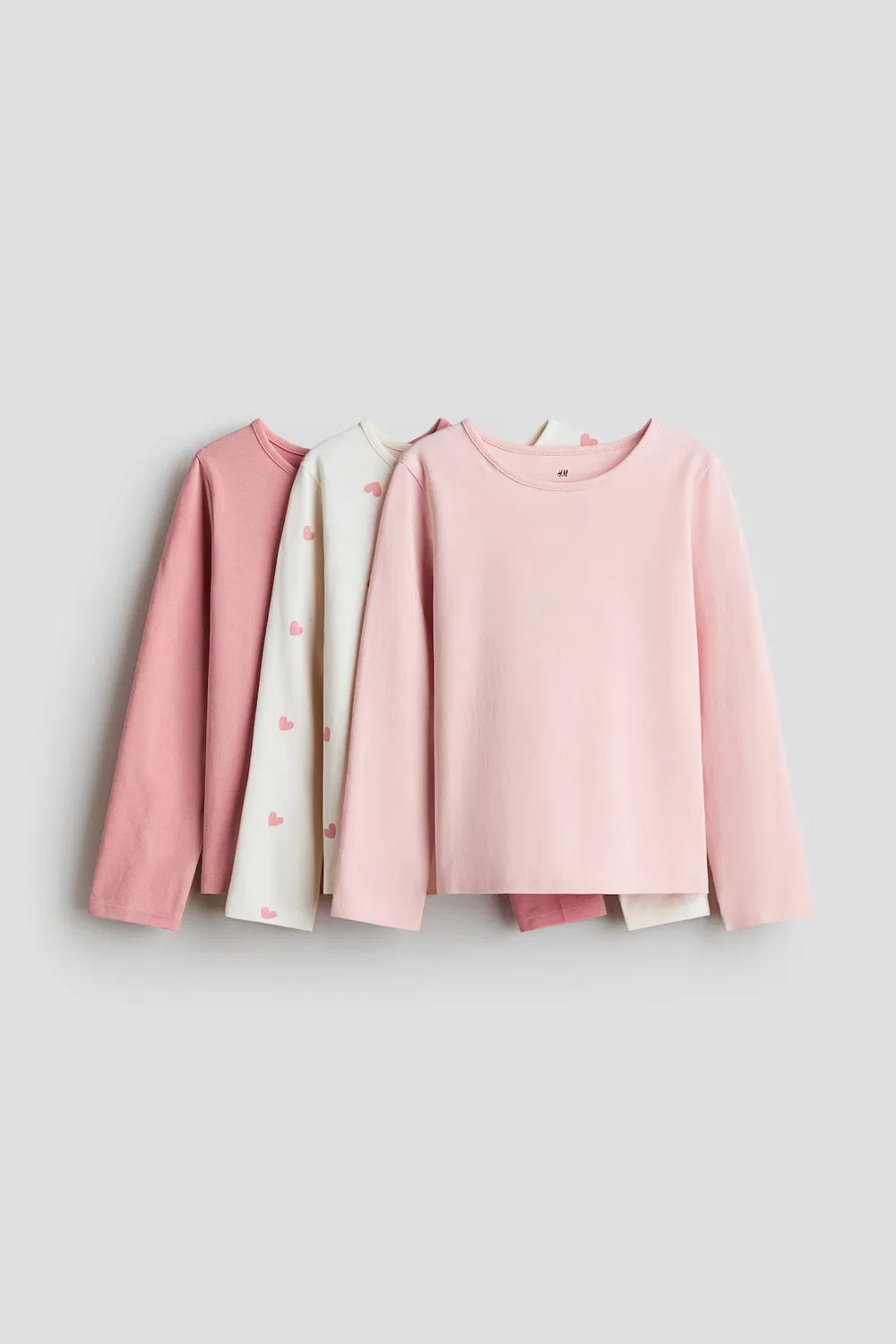 3 хлопковые рубашки в упаковке H&M, Elfenbein/Herzen