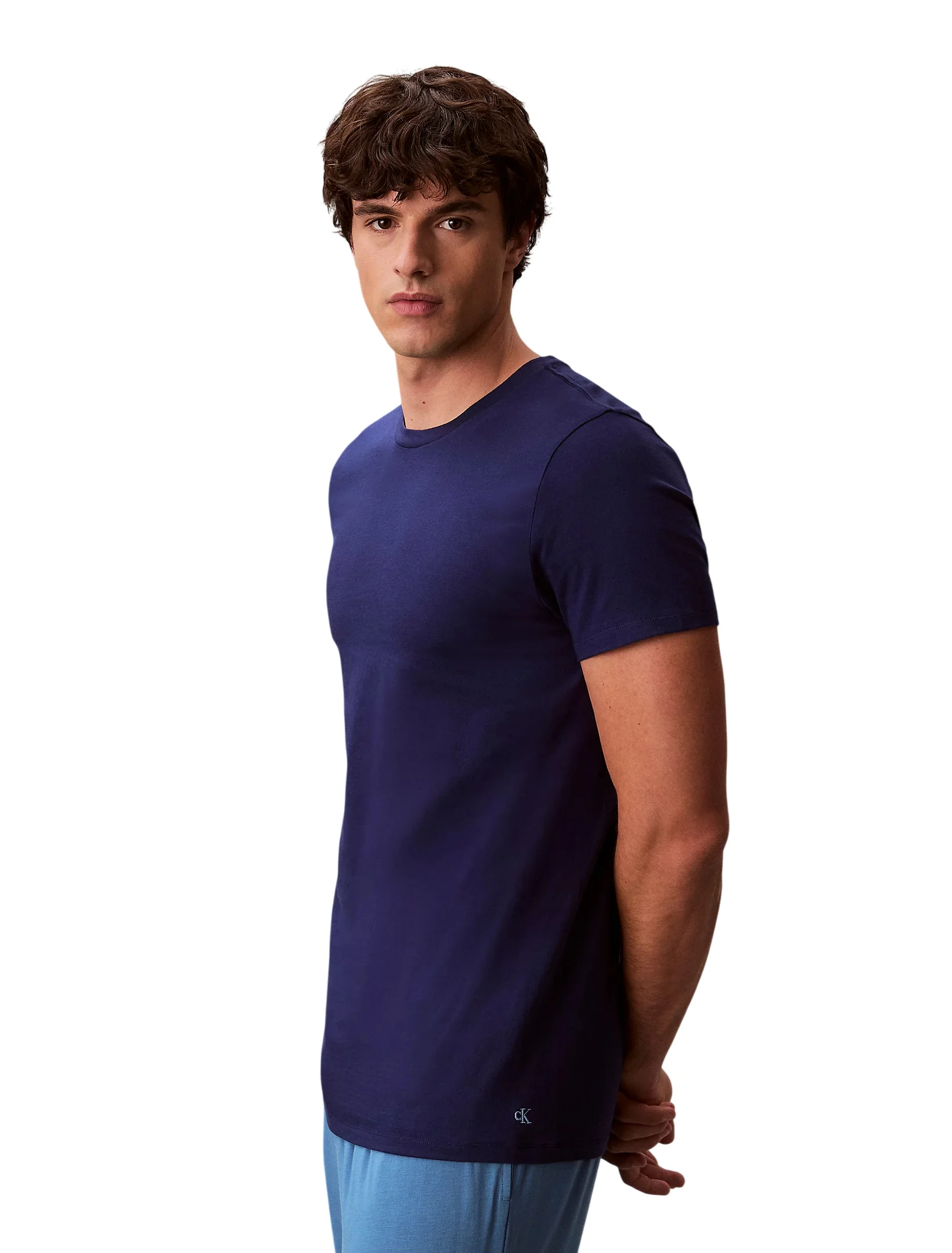 Комплект футболок Calvin Klein Crew Neck 3 шт, темно-синий/голубой/синий — фото 4