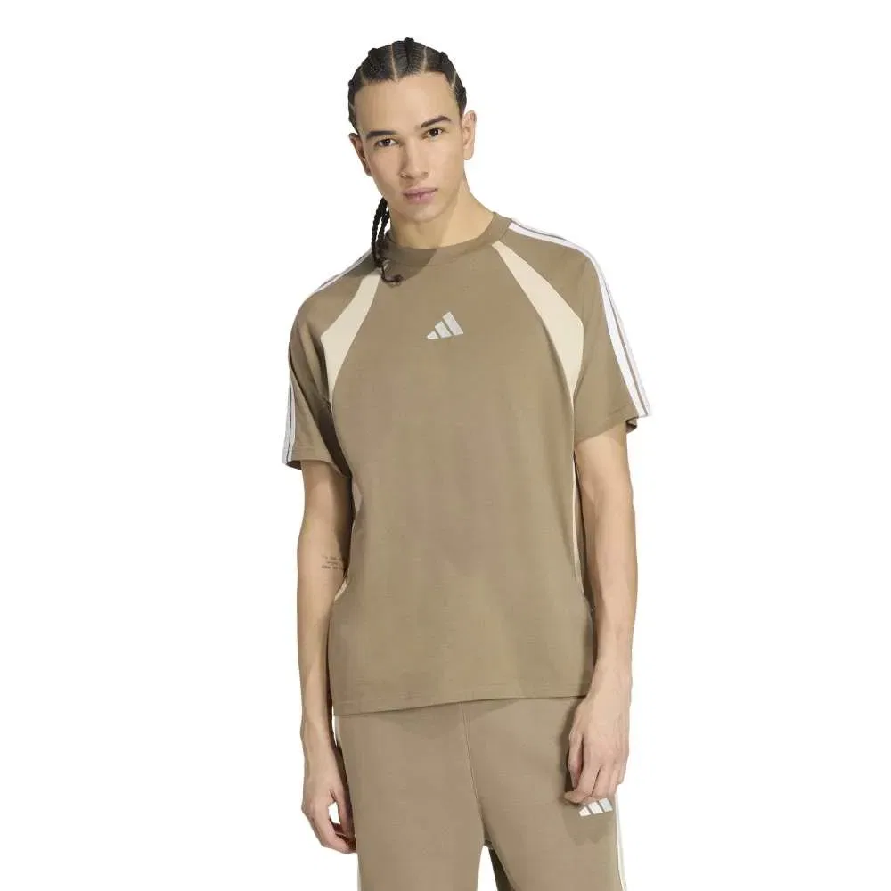 Футболка с цветными блоками Adidas, коричневый