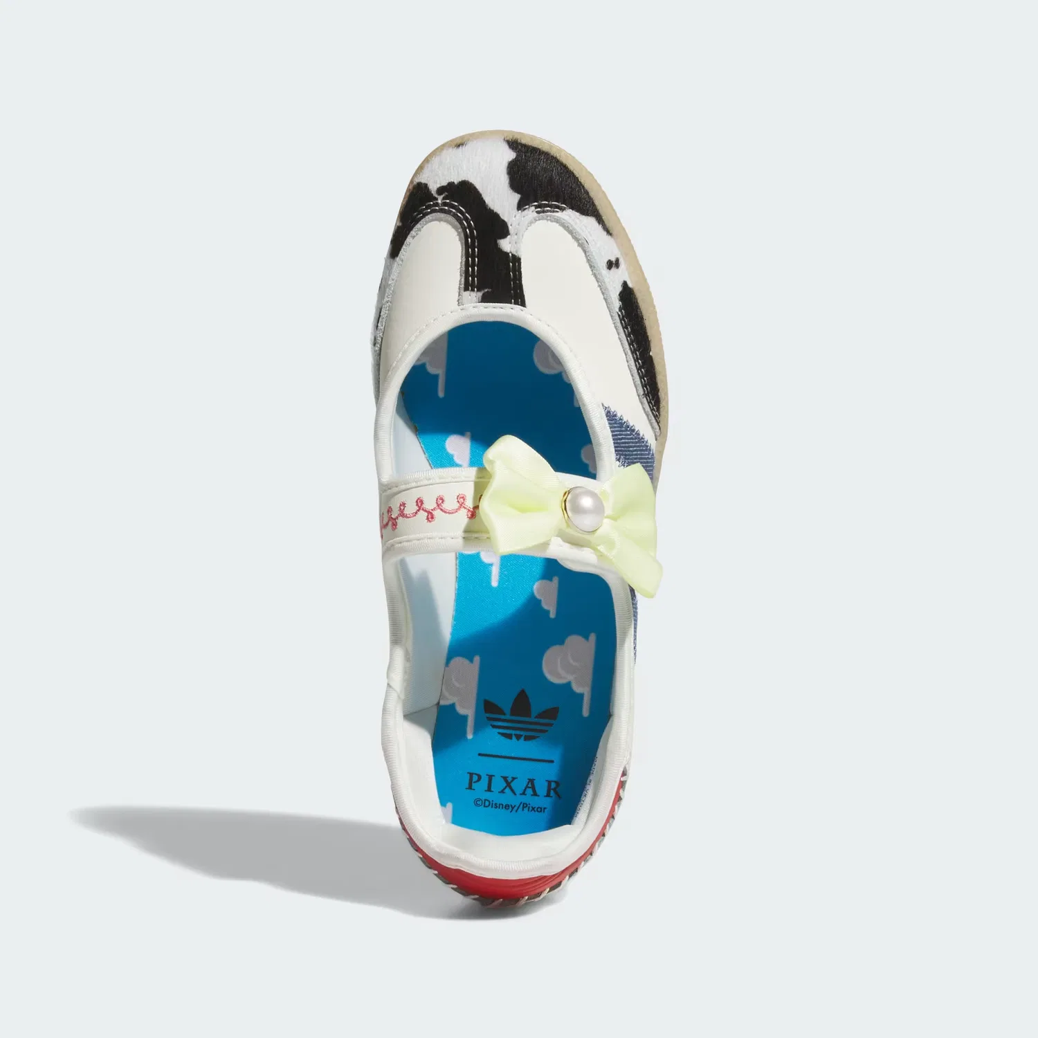 Детские кроссовки с кожаным верхом Pixar Toy Story Samba Jane Adidas Originals, молочно-белый/черный/карамельный — фото 2