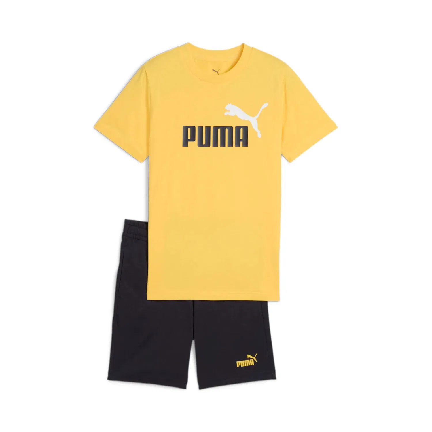 Детский комплект с принтом Logo Tee and Shorts Set B Puma, Yellow