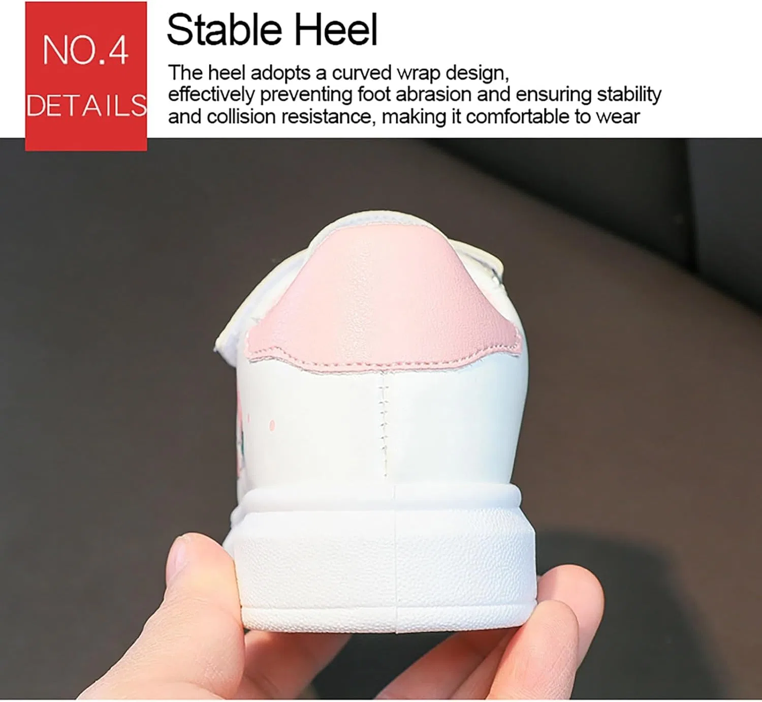 Детские кроссовки для девочек с принтом Uniform Low Top Breathable Running School Soft Sole Cute Shoes, Pink — фото 2