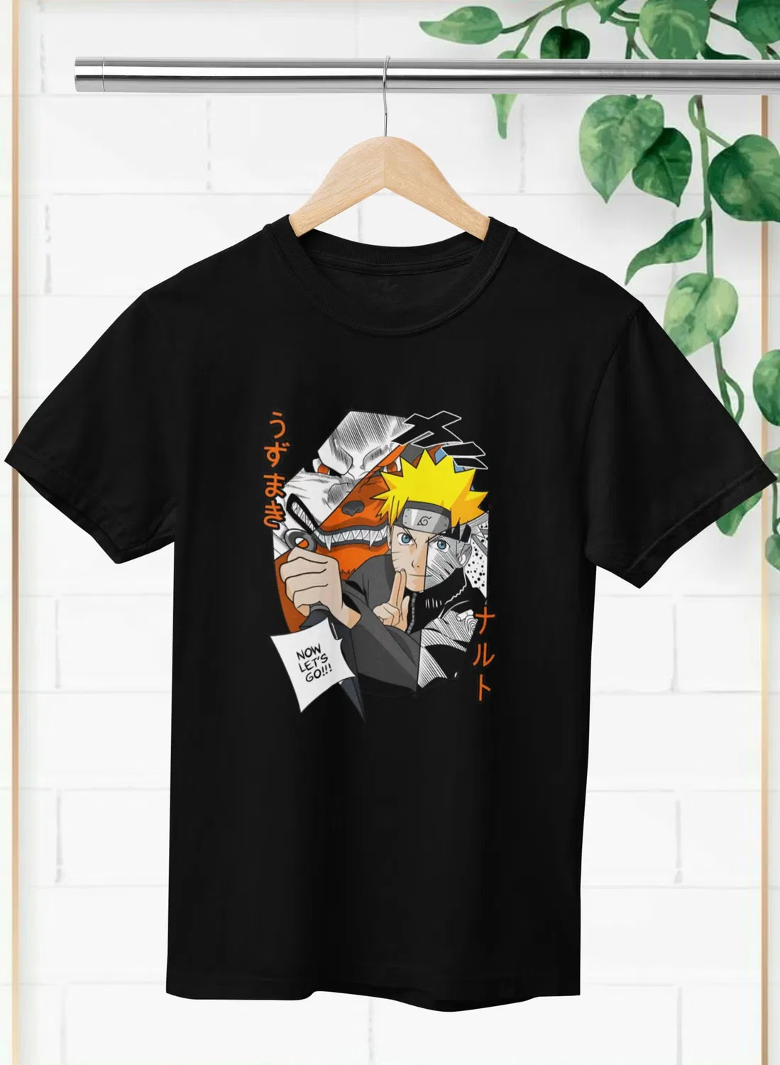 Zoom Футболка с принтом Naruto для мальчиков, черная