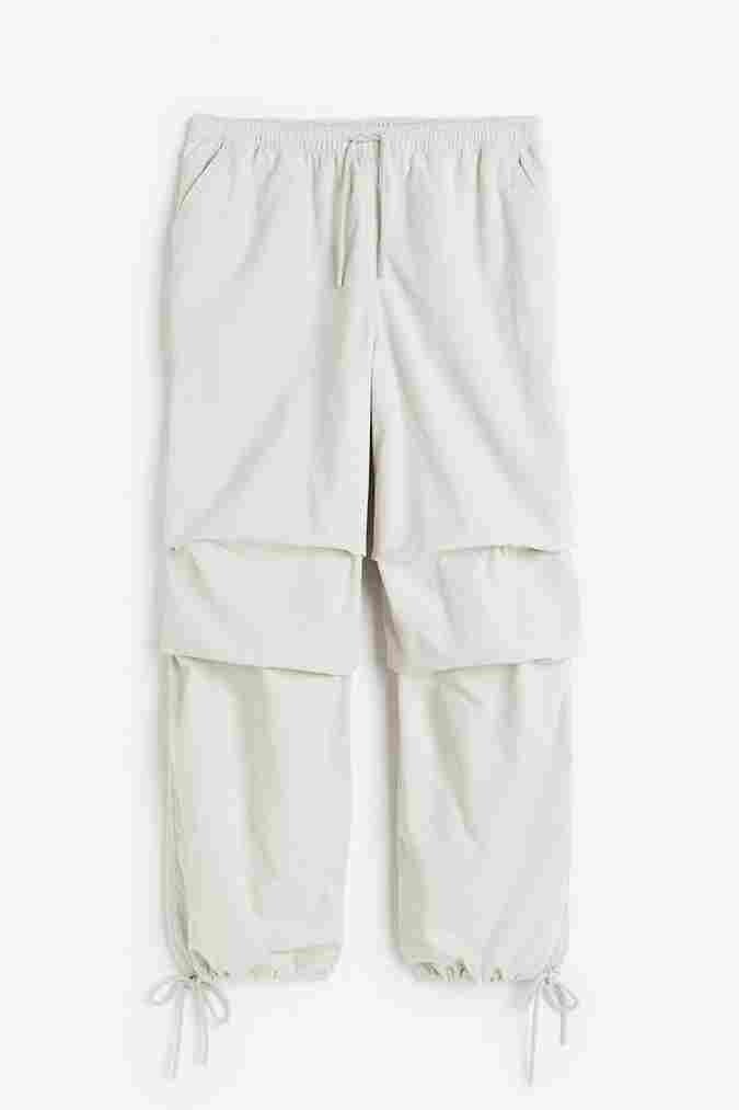 

Брюки-парашюты H&M Corduroy Parachute, светло-серый