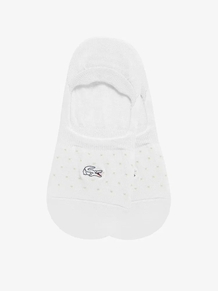 Носки женские LACOSTE Fake Socks, следки в горошек, слоновая кость