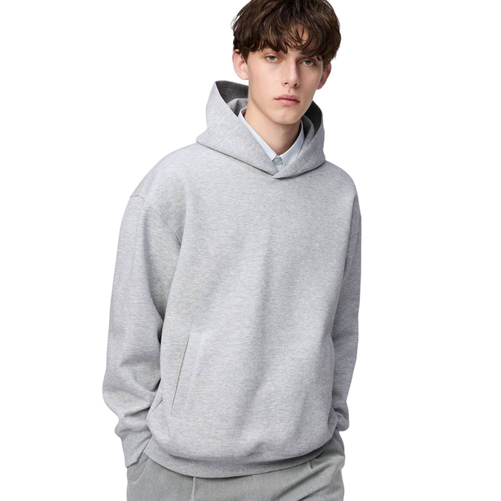 Худи-пуловер Uniqlo Oversized Sweatshirt Unisex, 03 серый