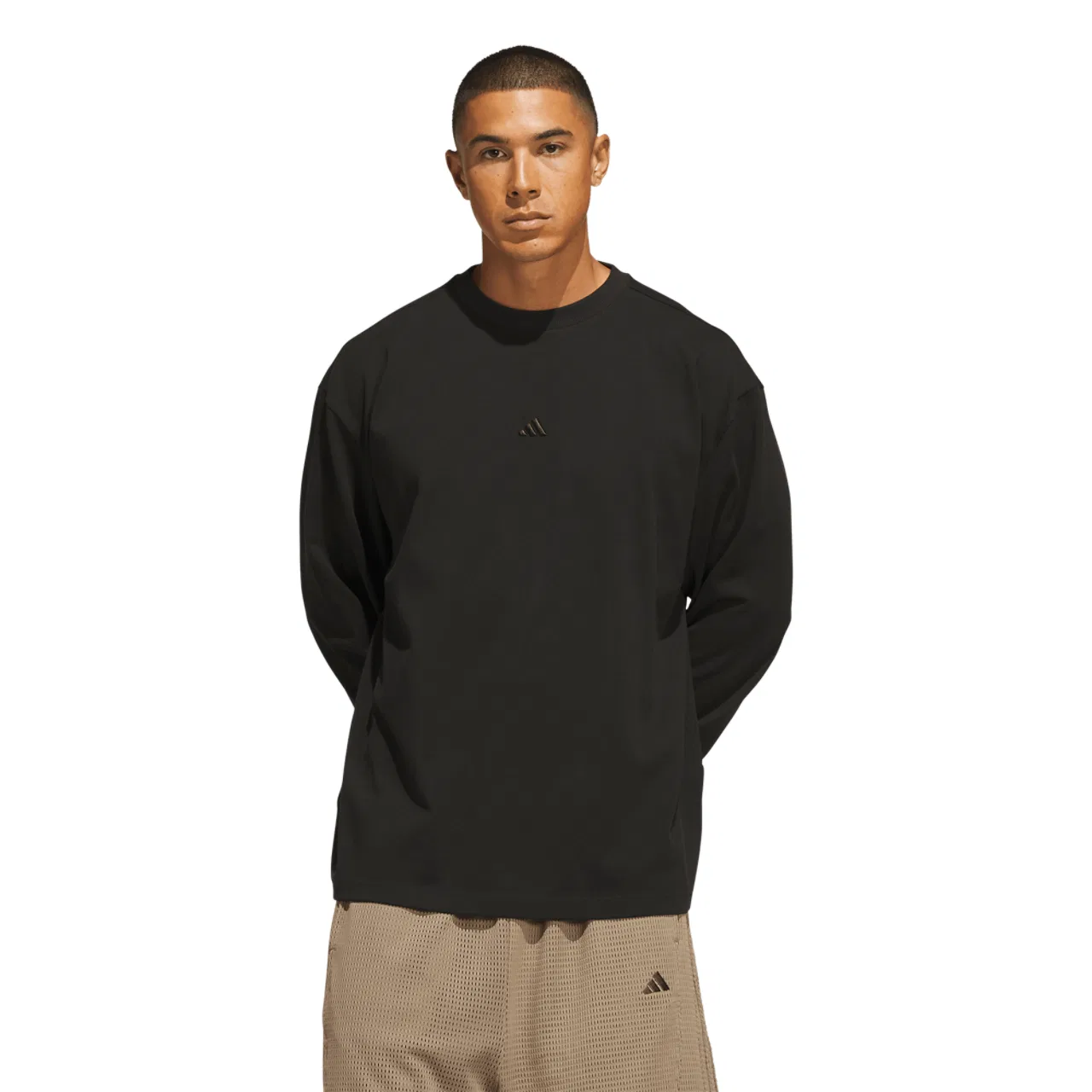 Мужская футболка с длинным рукавом Basketball Single Jersey Adidas, черный