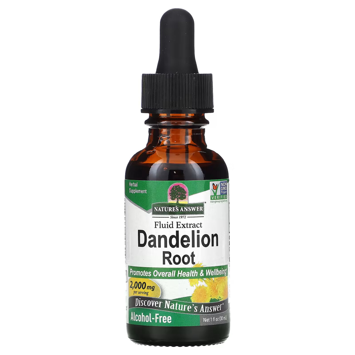 

Корень одуванчика Nature's Answer Dandelion Root, без спирта, 2000 мг, 30 мл