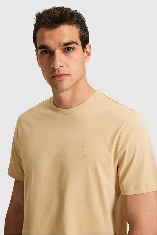 Мужская футболка хлопковая U.S. Polo Assn., Beige — фото 2