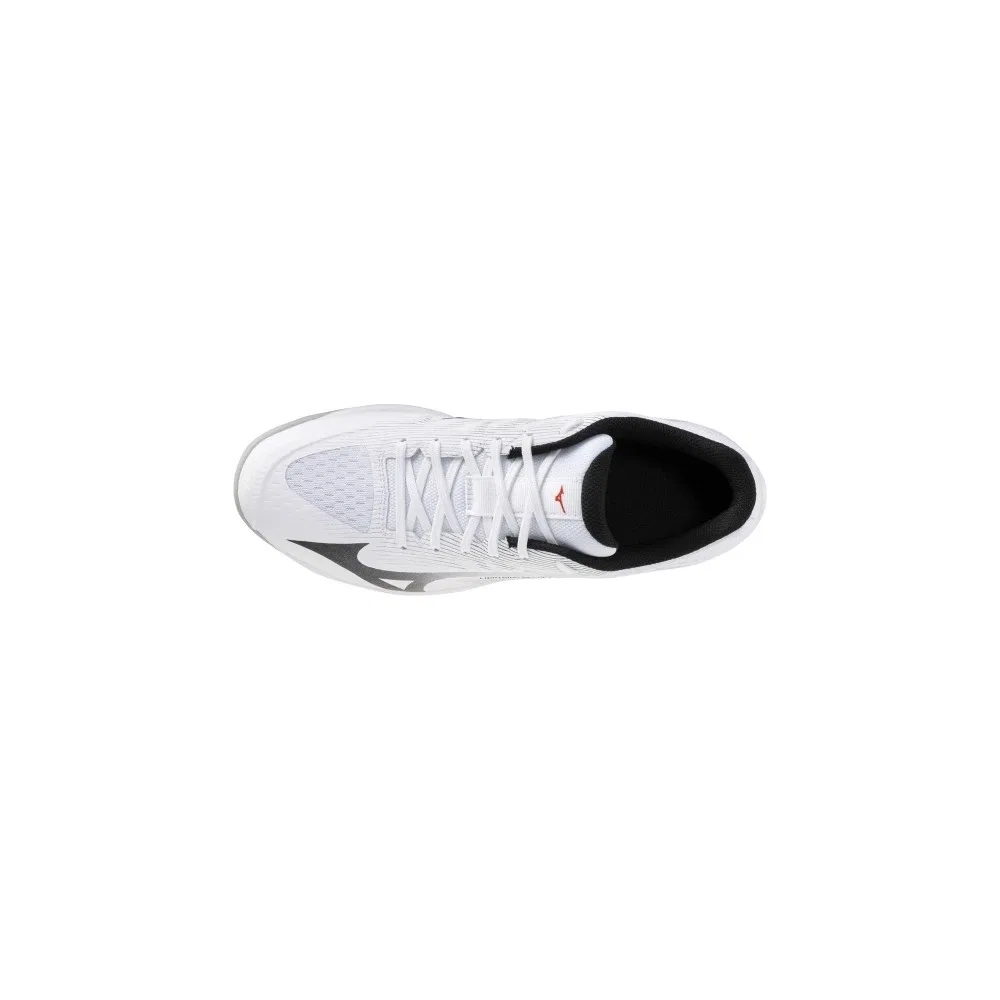 Детские волейбольные кроссовки с сетчатым верхом Lightning Select Mizuno, White Black — фото 4