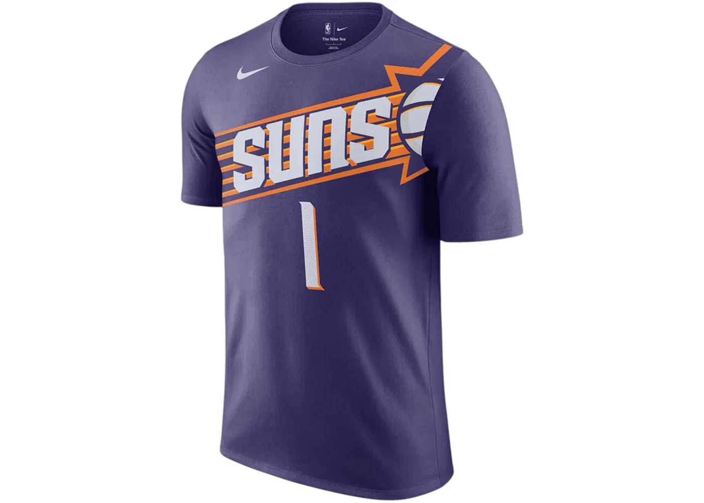 Мужская футболка с принтом Nike NBA Phoenix Suns Devin Booker T-shirt, Purple/White/Orange