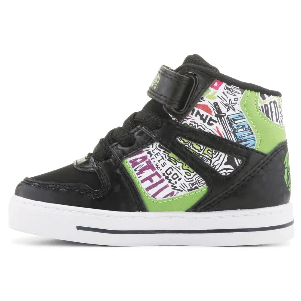 Детские кроссовки TMNT с подсветкой высокие для малышей Teenage Mutant Ninja Turtles, Black/Green — фото 3