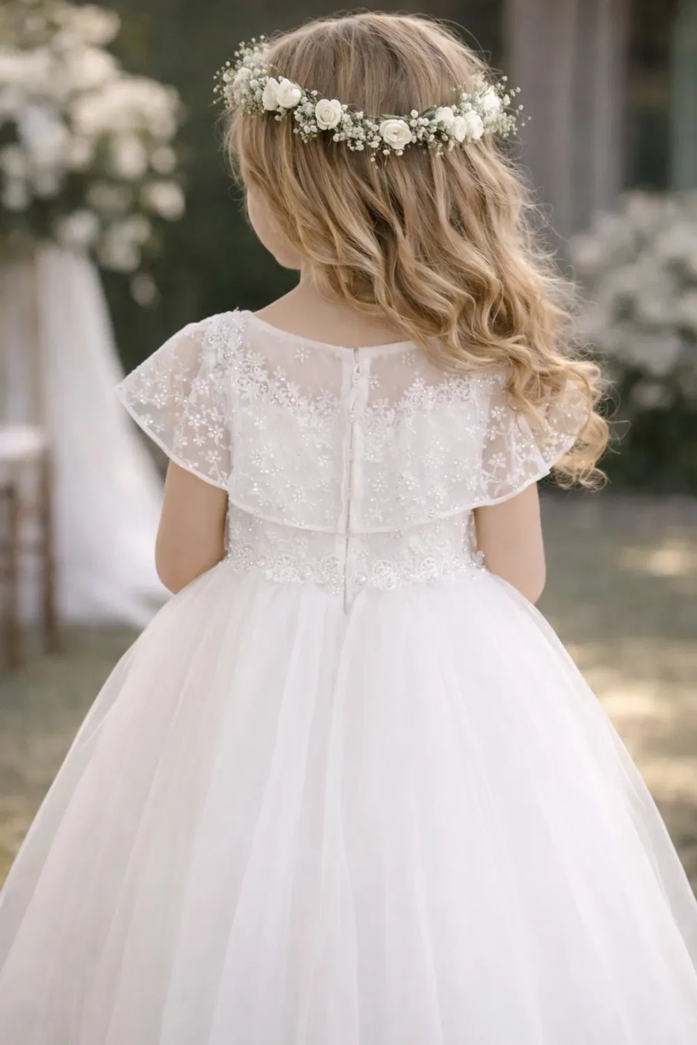 Детское платье для девочек с цветочным принтом Grace Lilly + Bo, Natural — фото 2