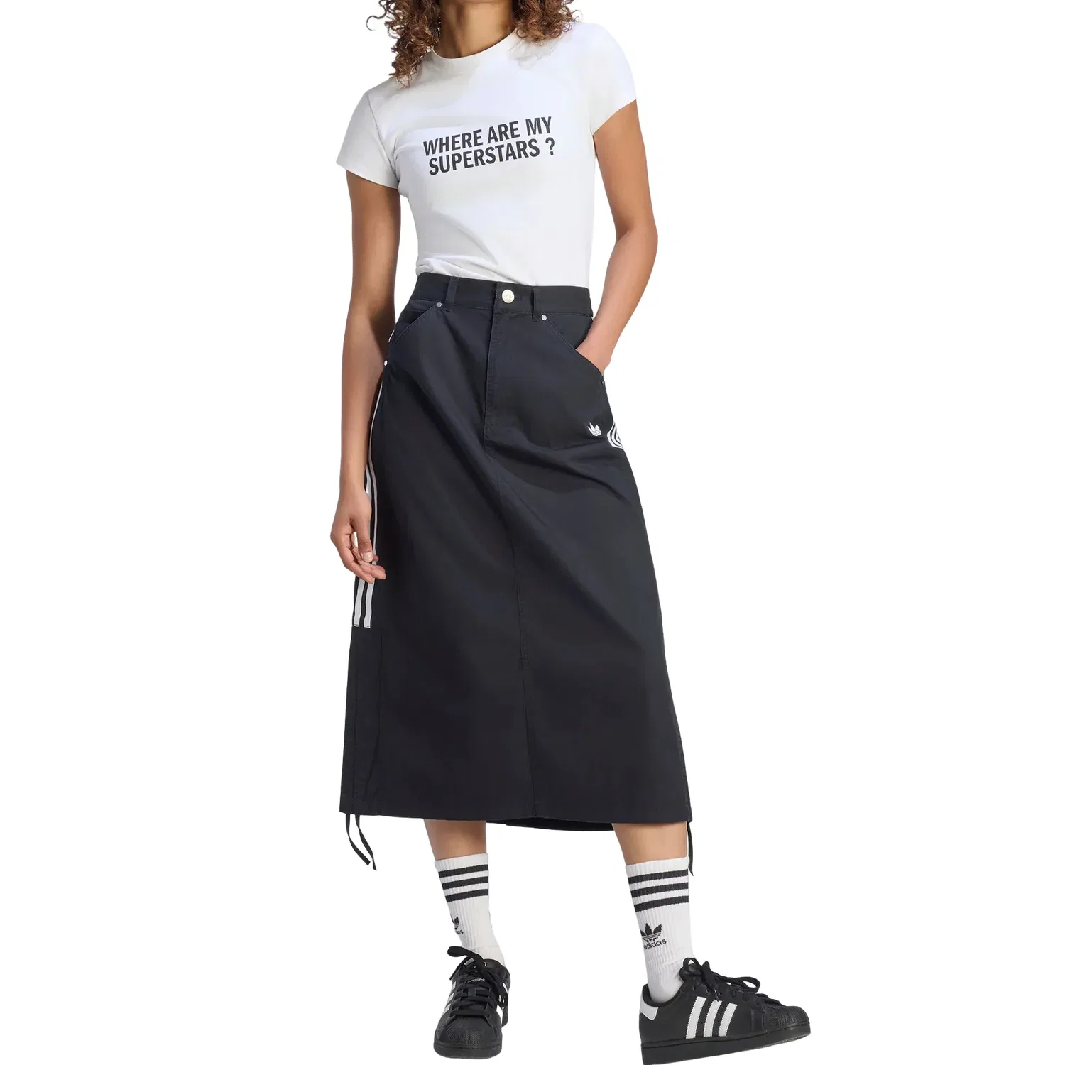 Женская юбка Parachute Skirt Asia SIzing 'Black' adidas, черный — фото 4