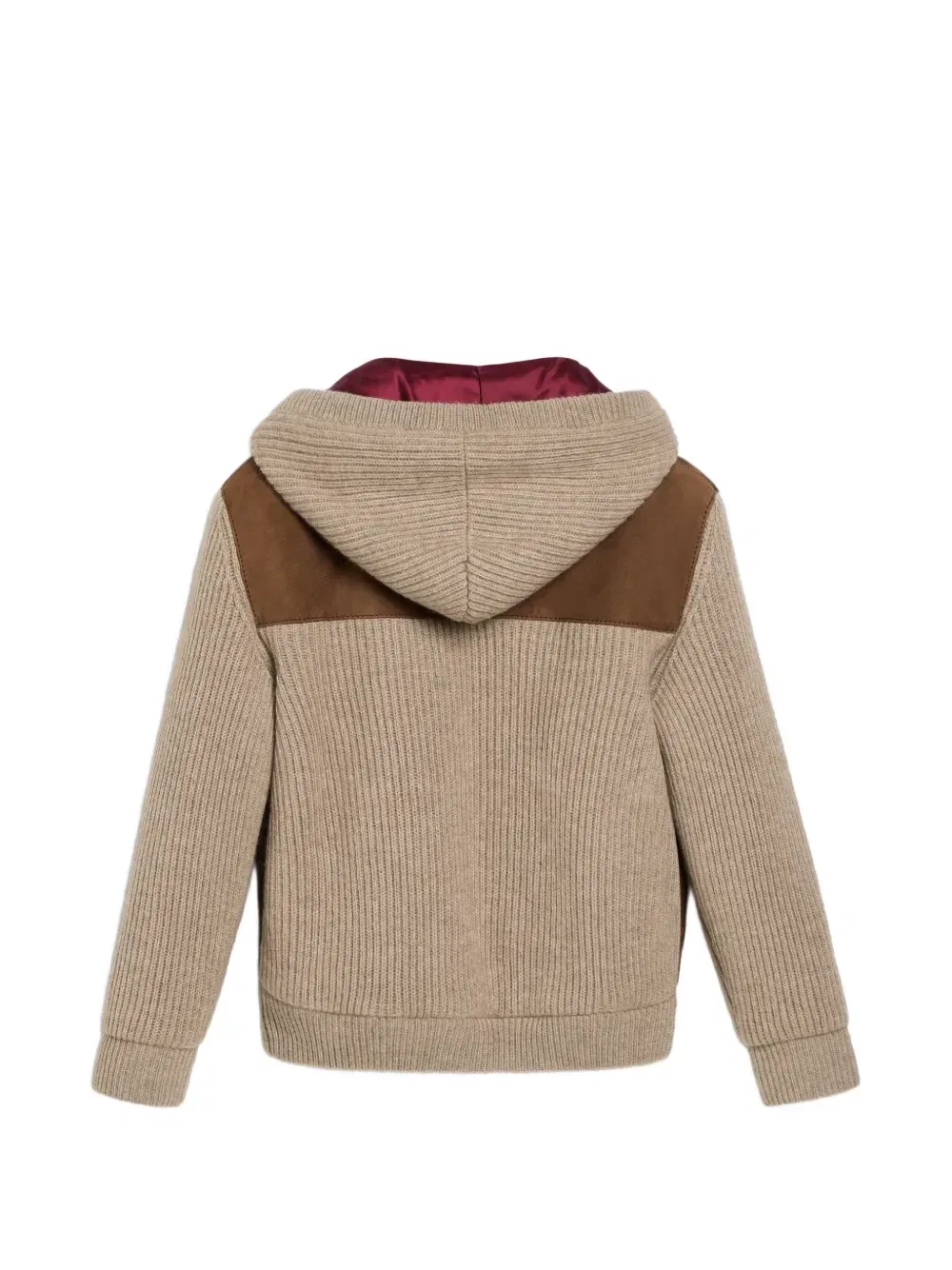 Куртка в рубчик с капюшоном Brunello Cucinelli Kids, бежевый — фото 2