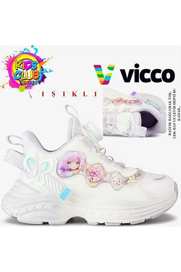 Детские спортивные кроссовки для девочек со шнуровкой Vicco bandi smart lace-up lighted orthopedic children's sports shoes lila Kocamanlar Ayakkabı, Lila