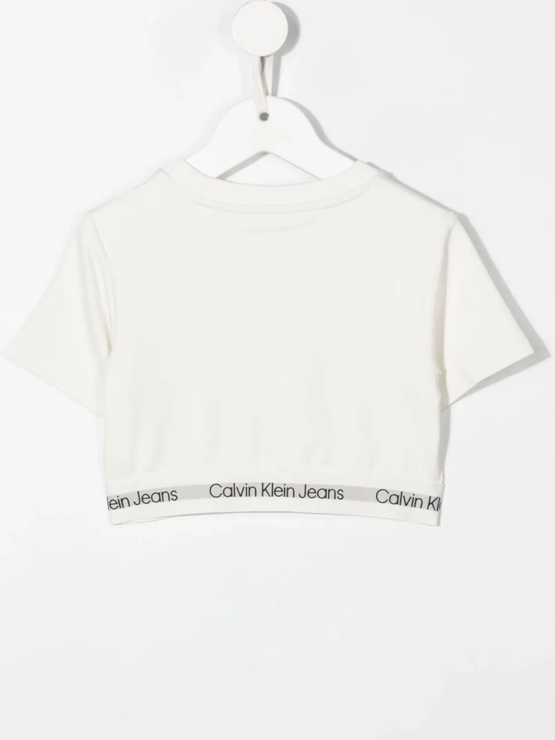 Укороченная футболка с логотипом Calvin Klein, белый — фото 2
