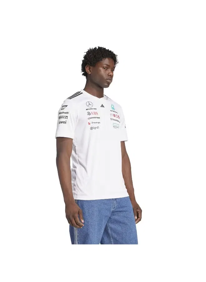 Джерси гоночное с технологией AEROREADY Mercedes - AMG Petronas Formula One Team Adidas, белый — фото 4