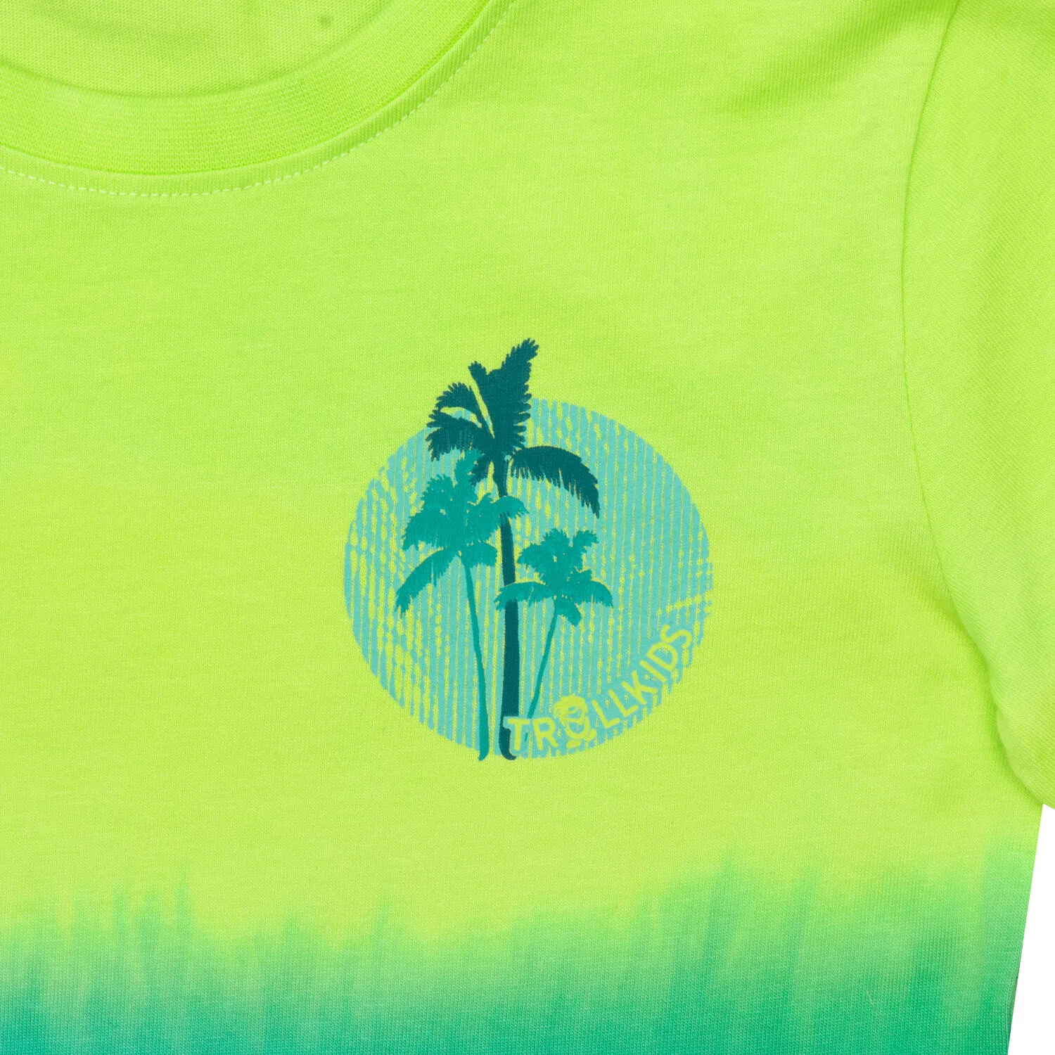 Детская футболка с эффектом Dip Dye Yttersand Beach T Trollkids, Anisgrun Salbeigrun — фото 3