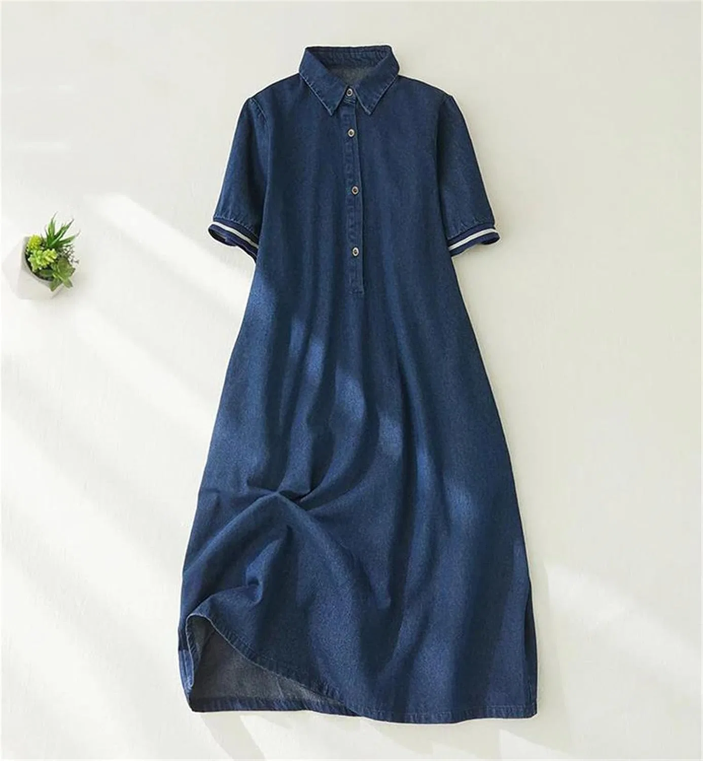 Женское джинсовое платье миди A-силуэта на молнии, 1956 Denim Blue — фото 3