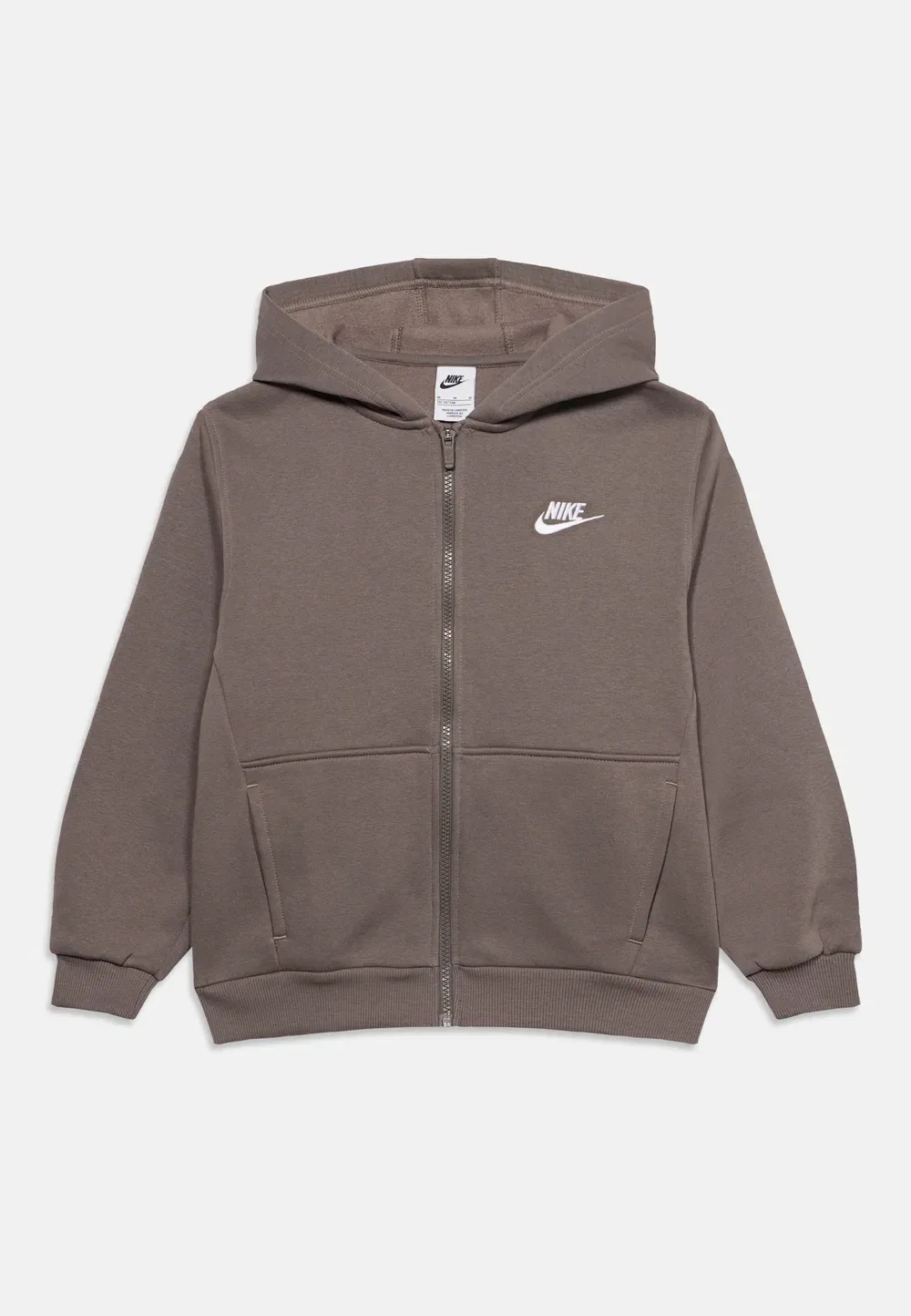 Клубная толстовка унисекс на молнии Nike Sportswear, Cave Stone/White