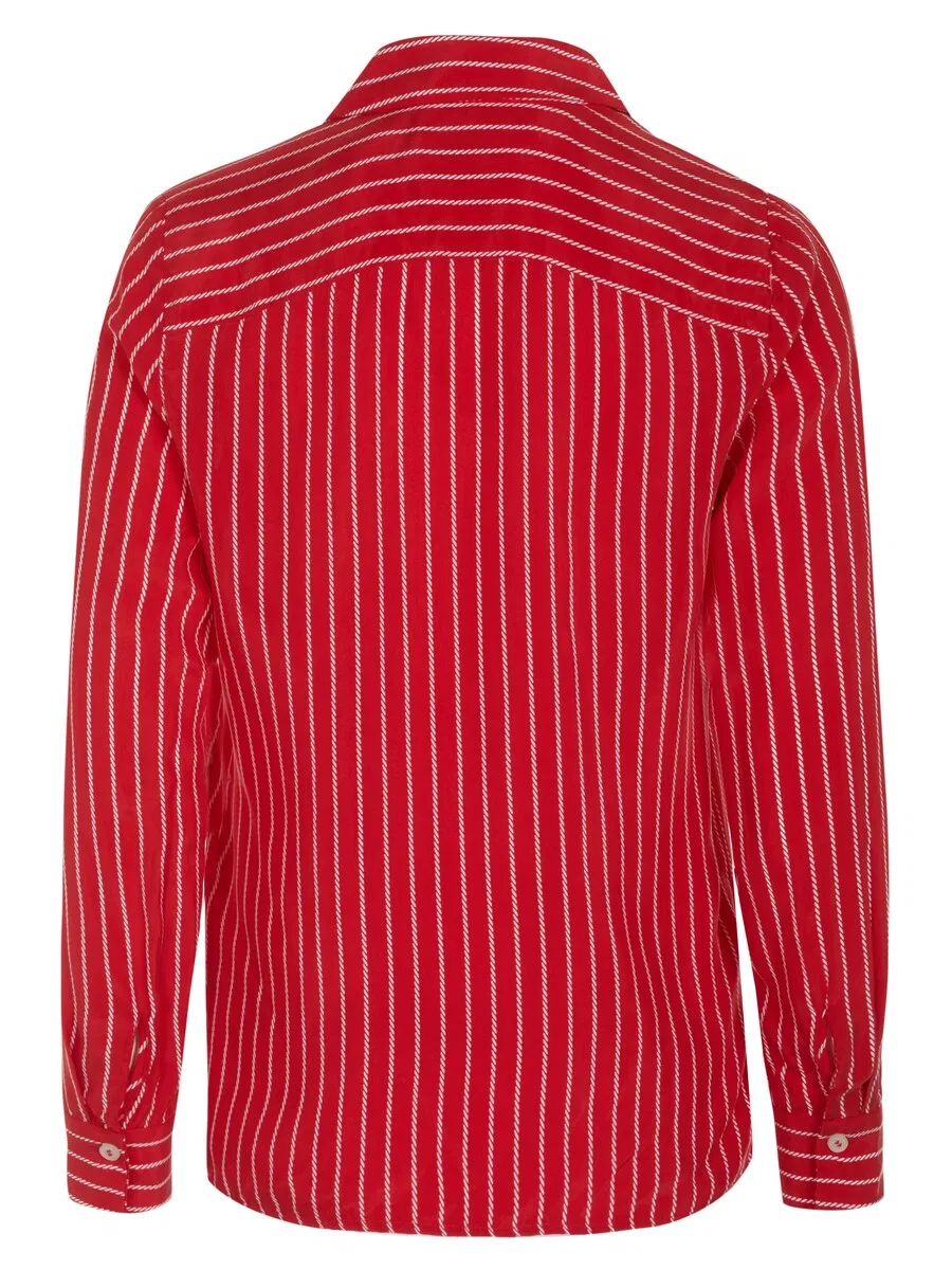 Блузка TOMMY HILFIGER 'Tommy Hilfiger CUPRO ROPE STP Bluse rot' красного цвета — фото 2