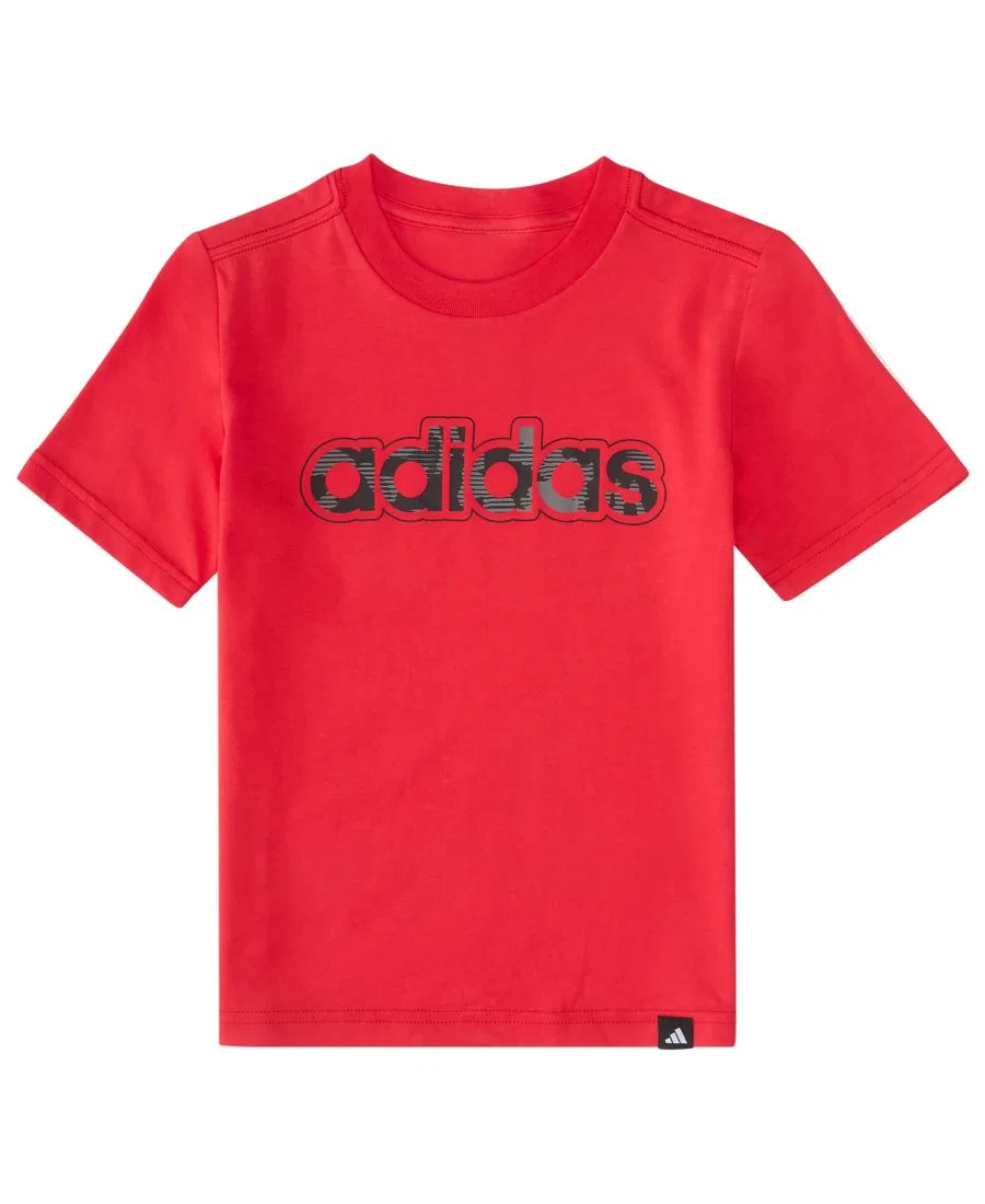 Комплект из футболки и шорт 2 предмета, с принтом adidas, Red/Gray — фото 3