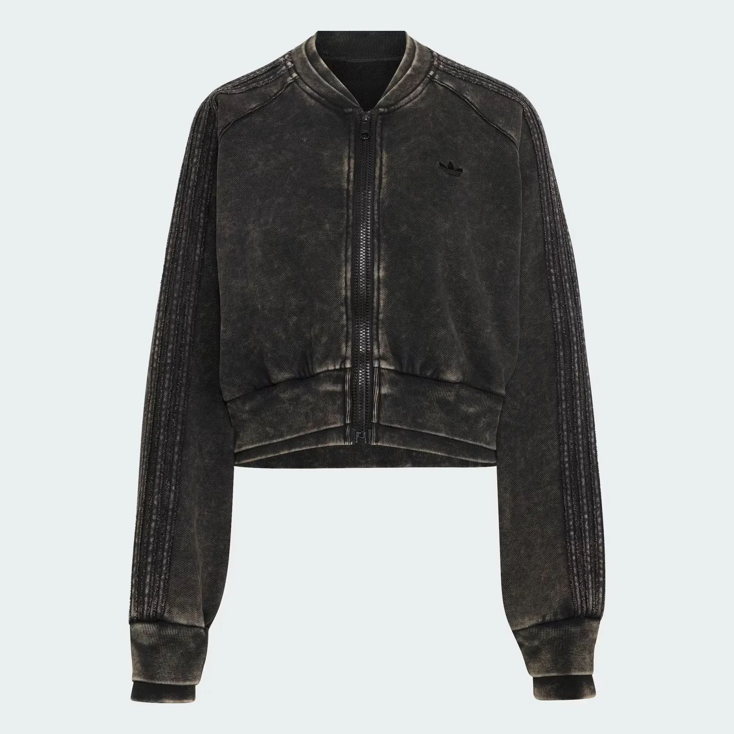 Женская укороченная спортивная куртка оверсайз SST Double Layered Cropped Track Top Adidas Originals, черный — фото 4