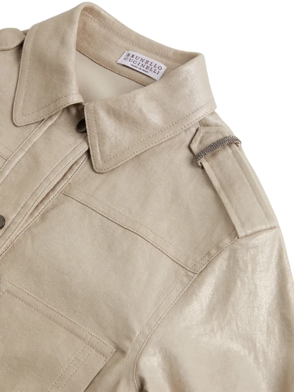 Куртка джинсовая Brunello Cucinelli Kids, бежевый — фото 3