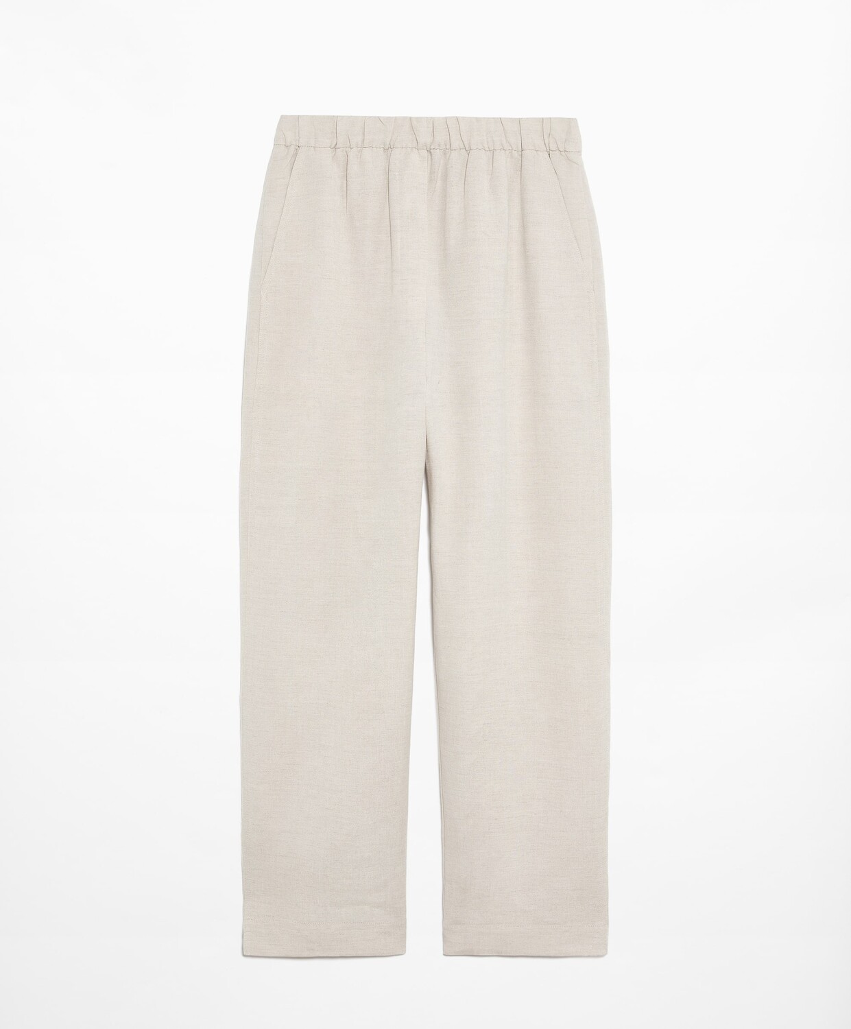 

Брюки Oysho Slim Fit With Linen, светло-бежевый