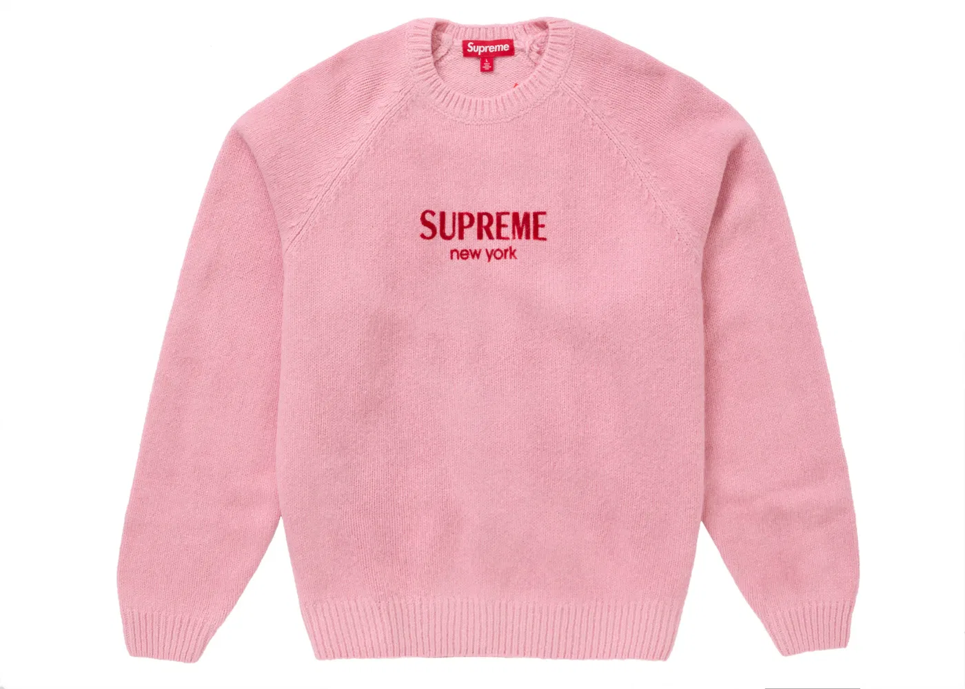 Мужской свитер с принтом Supreme Flocked Logo Supreme, Pink