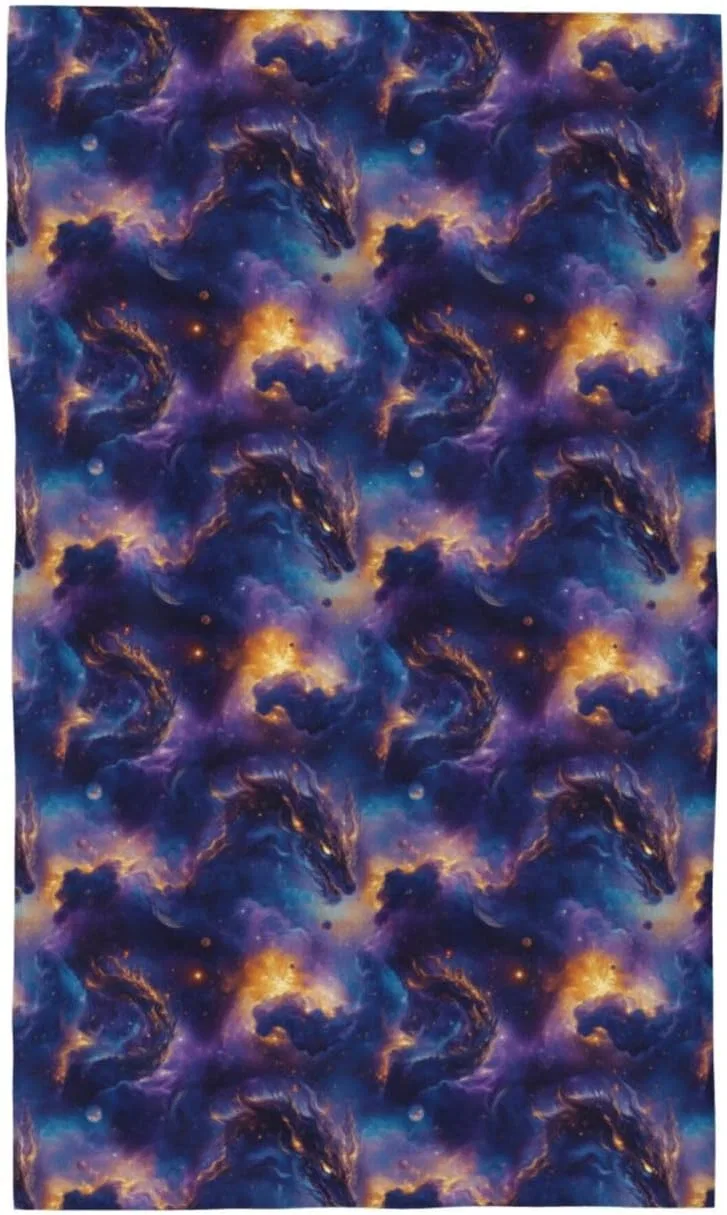 Махровое полотенце для лица, GVYGVY, 69x40 см, Фиолетовый Дракон