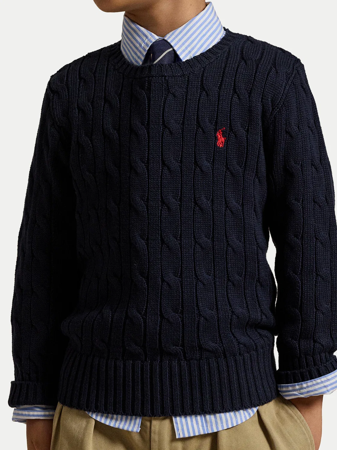 Пуловер стандартного кроя для мальчика Polo Ralph Lauren, темно-синий — фото 3