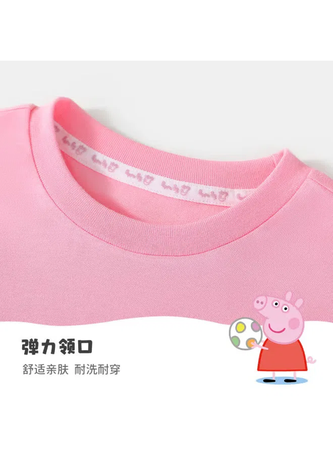 Футболка детская с коротким рукавом с принтом Peppa Pig, розовый — фото 4