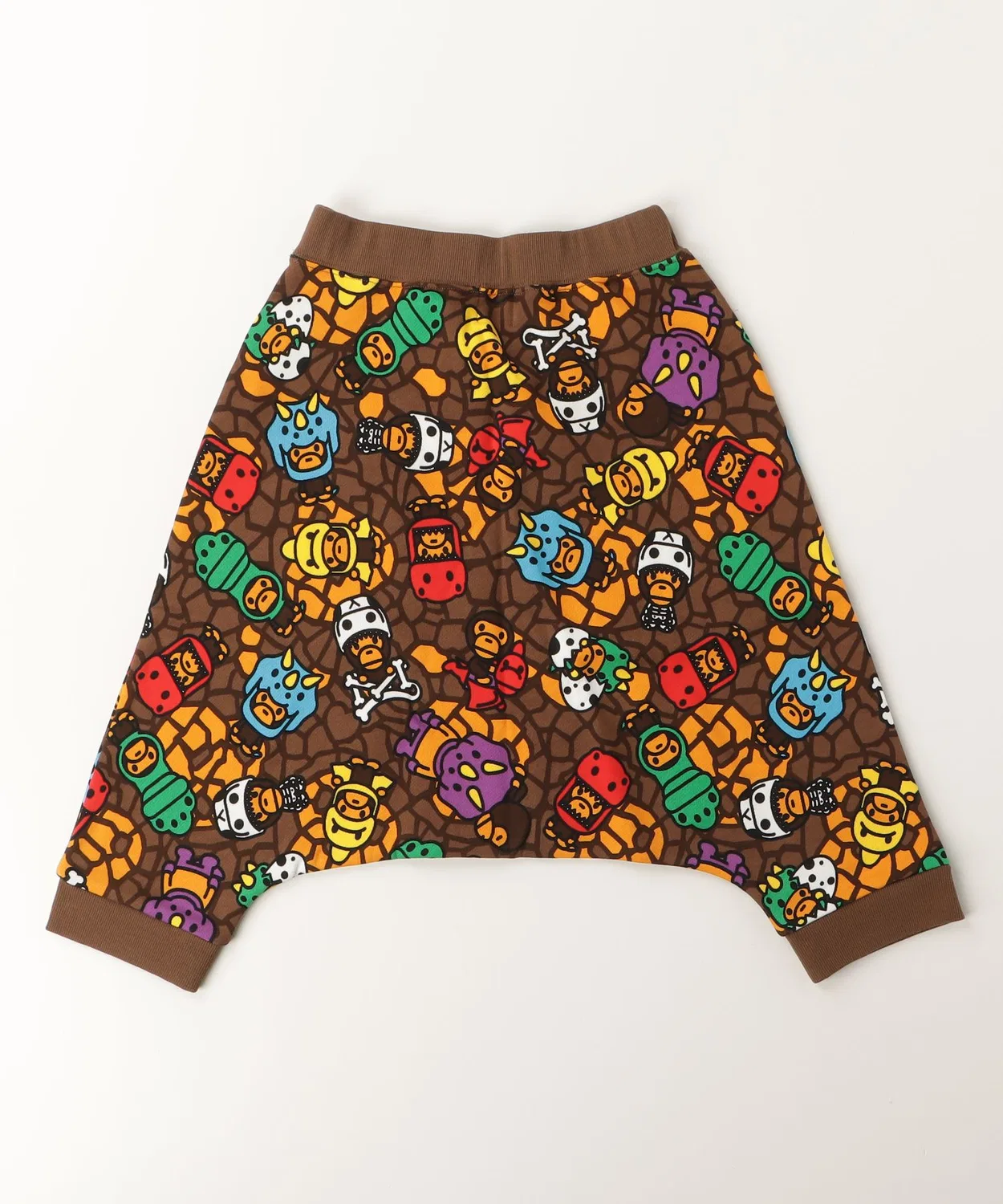 Детские шорты-саруэл из футера с принтом MILO MULTI DINOSAURS PATTERN A BATHING APE, Multi — фото 3