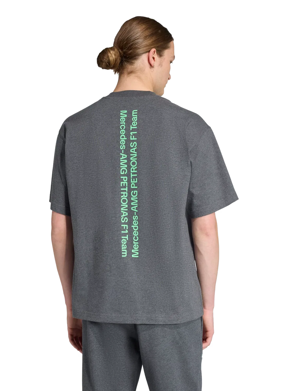 Мужская свободная футболка с принтом Mercedes-AMG Petronas Formula One Team Premium Sweat T-Shirt Adidas, серый — фото 3